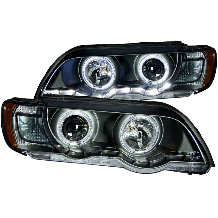 Anzo USA 121398 Projector Headlight Set w/Halo; Clear Lens; Black Housing; Pair; CCFL; - Truck Part Superstore