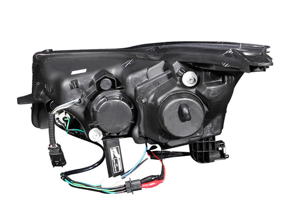 Anzo USA 121400 Projector Headlight Set w/Halo; Clear Lens; Black Housing; Pair; w/LED Eyebrow; - Truck Part Superstore