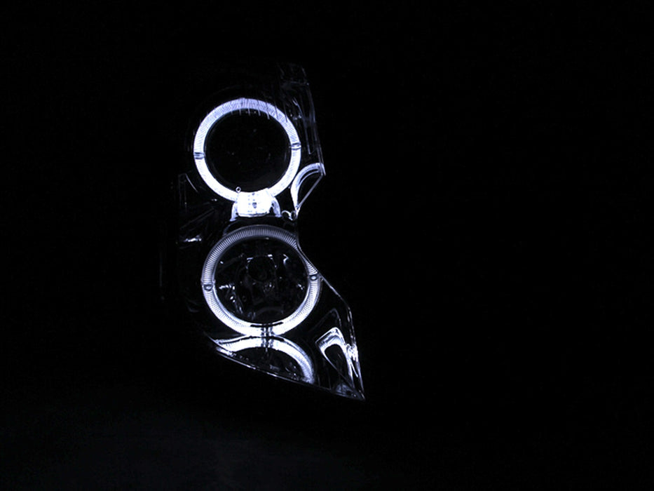 Anzo USA 121416 Projector Headlight Set w/Halo; Clear Lens; Chrome Housing; Pair; - Truck Part Superstore