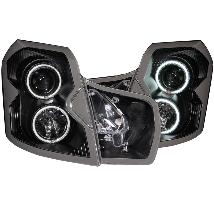 Anzo USA 121417 Projector Headlight Set w/Halo; Clear Lens; Black Housing; Pair; CCFL; - Truck Part Superstore