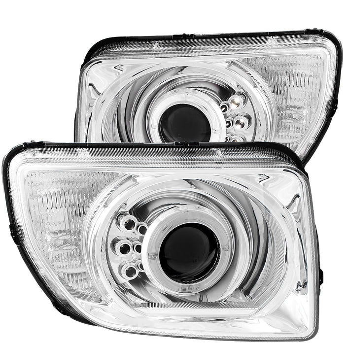 ANZO USA 121431 Projector Headlight Set w/Halo; Clear Lens; Chrome Housing; Pair; - Truck Part Superstore