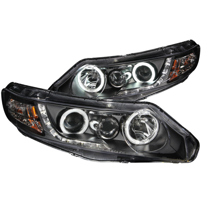 Anzo USA 121454 Projector Headlight Set w/Halo; Clear Lens; Black Housing; Pair; CCFL; - Truck Part Superstore