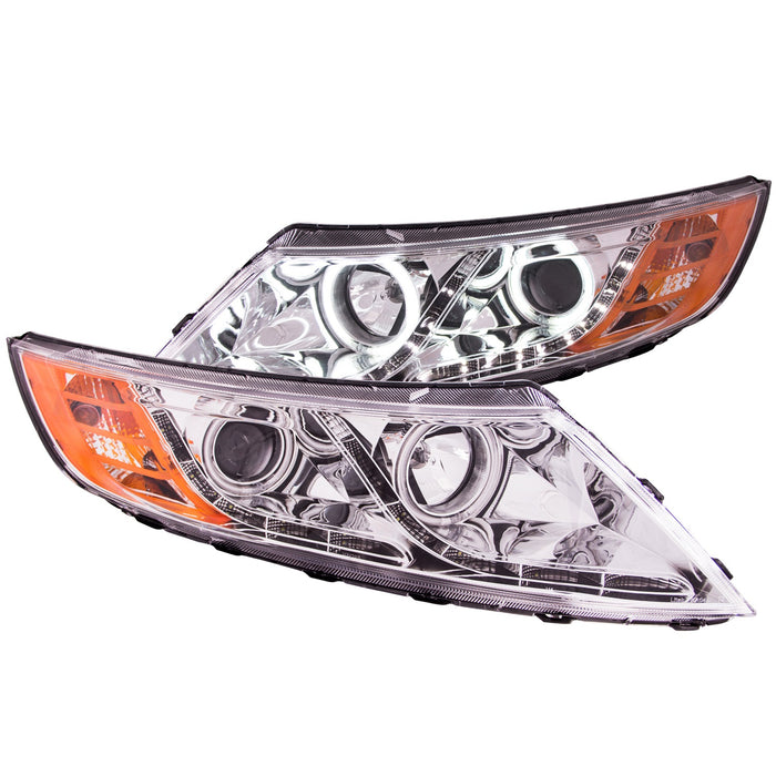 Anzo USA 121459 Projector Headlight Set w/Halo; Clear Lens; Chrome Housing; Pair; CCFL; - Truck Part Superstore