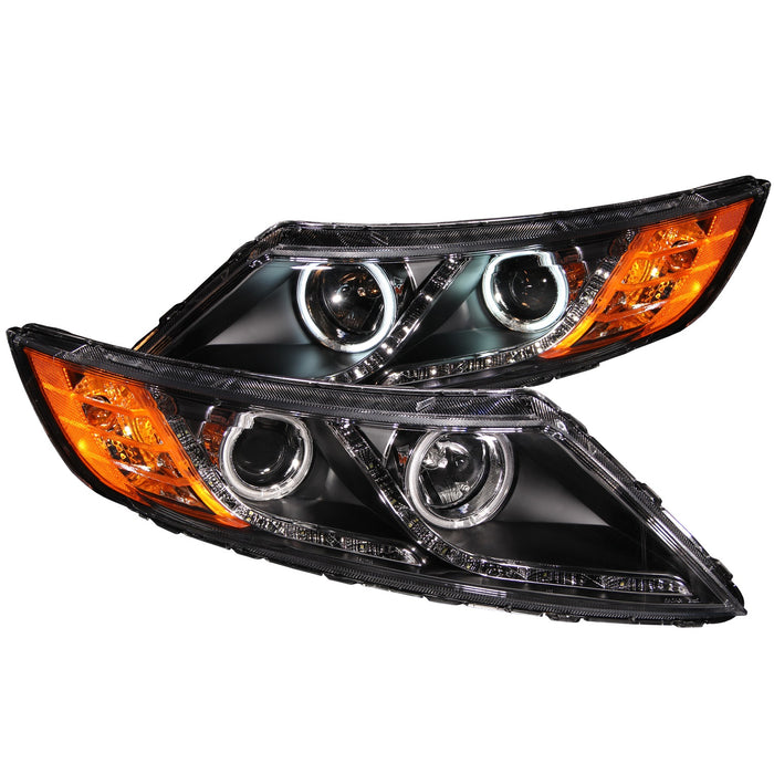 Anzo USA 121460 Projector Headlight Set w/Halo; Clear Lens; Black Housing; Pair; CCFL; - Truck Part Superstore