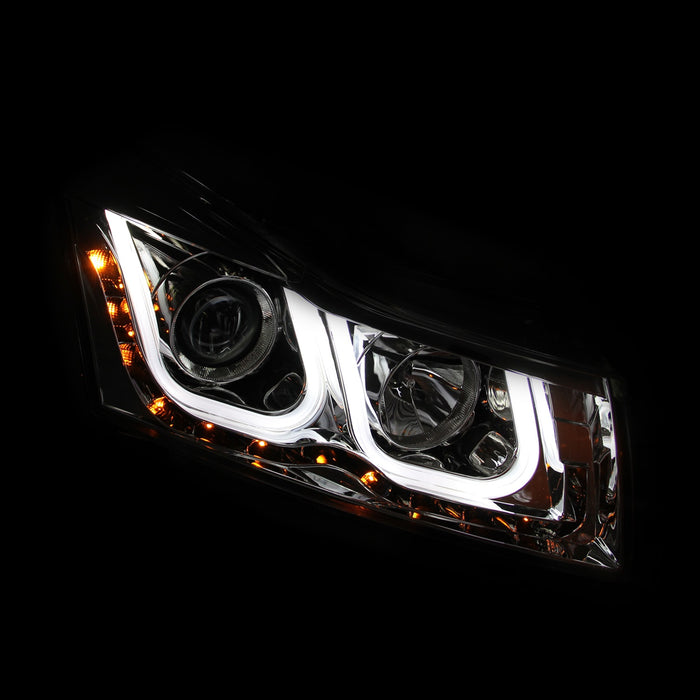 ANZO USA 121461 Projector Headlight Set; Clear Lens; Chrome Housing; Pair; w/U-Bar; - Truck Part Superstore