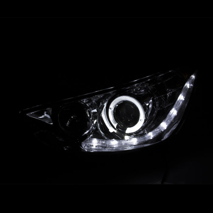 Anzo USA 121476 Projector Headlight Set w/Halo; Clear Lens; Black Housing; Pair; CCFL; - Truck Part Superstore