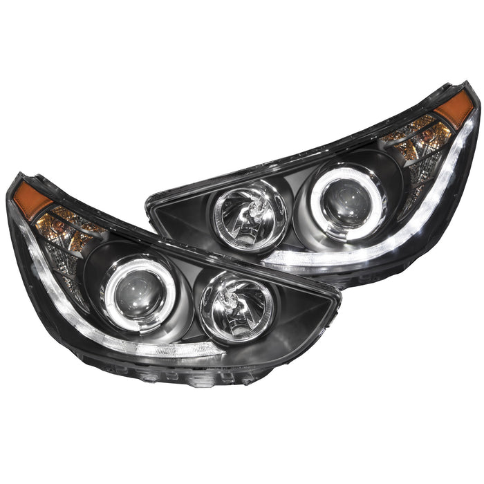 Anzo USA 121476 Projector Headlight Set w/Halo; Clear Lens; Black Housing; Pair; CCFL; - Truck Part Superstore