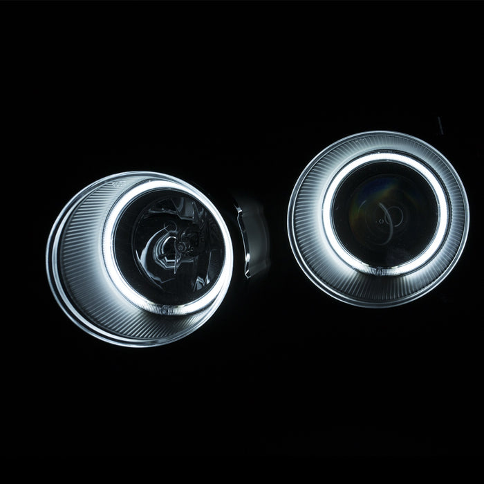Anzo USA 121489 Projector Headlight Set w/Halo; Clear Lens; Chrome Housing; Pair; CCFL; - Truck Part Superstore