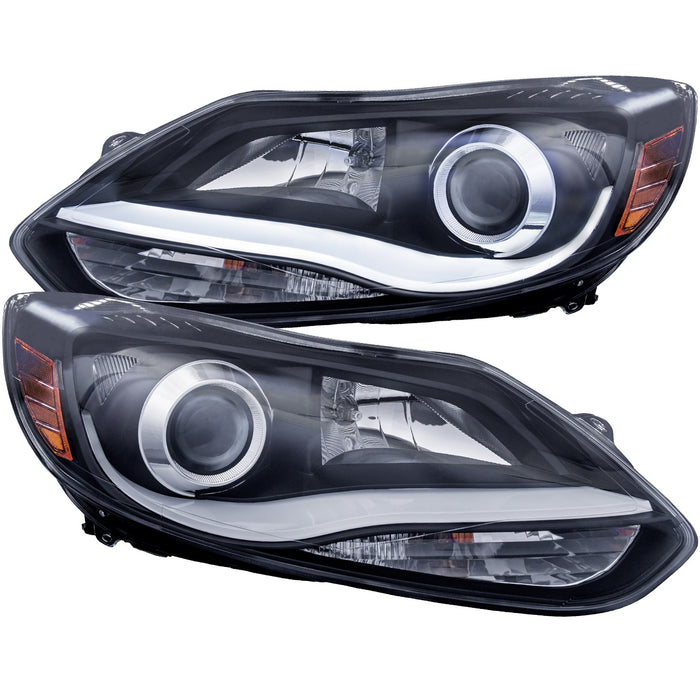 Anzo USA 121490 Projector Headlight Set; Clear Lens; Black Housing; Pair; w/Plank Style Design; - Truck Part Superstore