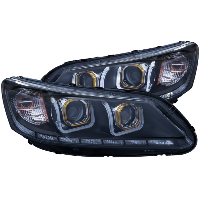 Anzo USA 121492 Projector Headlight Set; Clear Lens; Black Housing; Pair; w/U-Bar; - Truck Part Superstore