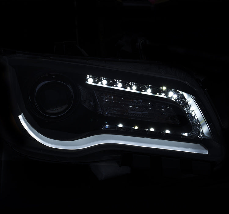 Anzo USA 121494 Projector Headlight Set; Clear Lens; Chrome Housing; Pair; w/Plank Style Design; - Truck Part Superstore