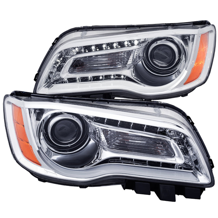Anzo USA 121494 Projector Headlight Set; Clear Lens; Chrome Housing; Pair; w/Plank Style Design; - Truck Part Superstore