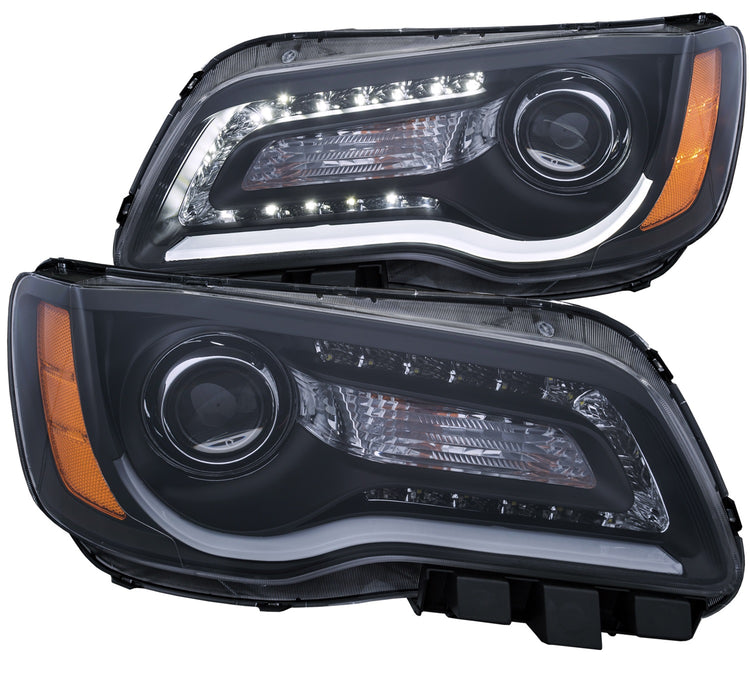 Anzo USA 121495 Projector Headlight Set; Clear Lens; Black Housing; Pair; w/Plank Style Design; - Truck Part Superstore