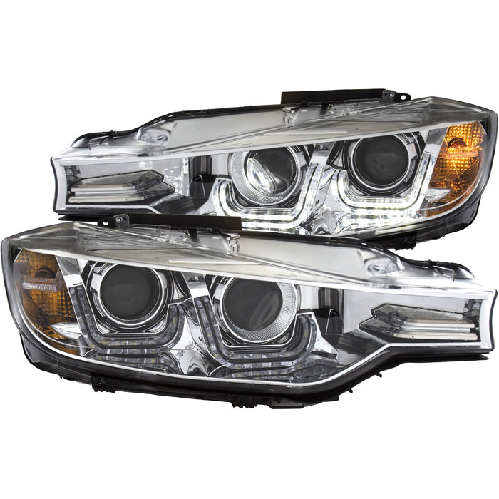 Anzo USA 121505 Projector Headlight Set; Clear Lens; Chrome Housing; Pair; w/U-Bar; - Truck Part Superstore
