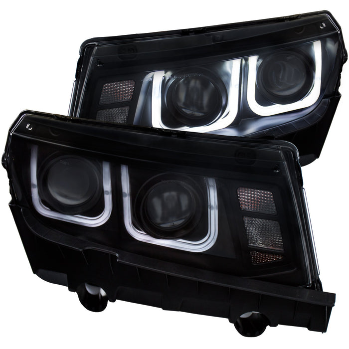 Anzo USA 121508 Projector Headlight Set; Clear Lens; Black Housing; Pair; w/U-Bar; - Truck Part Superstore