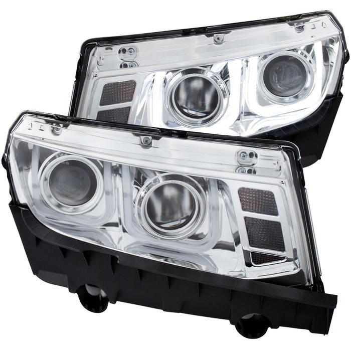 Anzo USA 121509 Projector Headlight Set; Clear Lens; Chrome Housing; Pair; w/U-Bar; - Truck Part Superstore