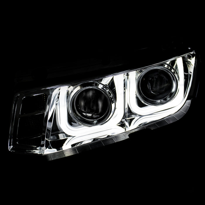 Anzo USA 121509 Projector Headlight Set; Clear Lens; Chrome Housing; Pair; w/U-Bar; - Truck Part Superstore