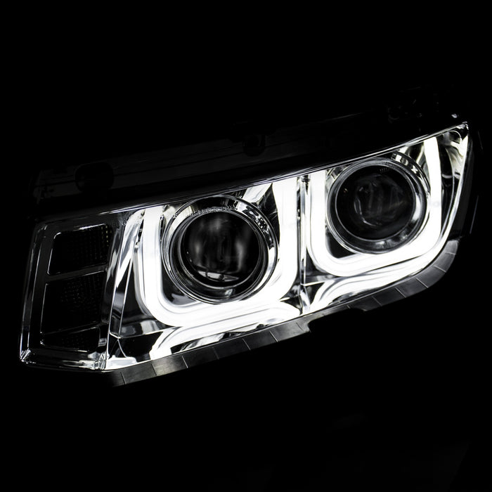 Anzo USA 121509 Projector Headlight Set; Clear Lens; Chrome Housing; Pair; w/U-Bar; - Truck Part Superstore