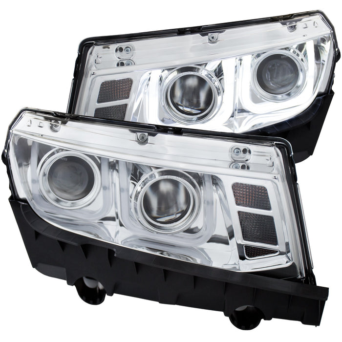 Anzo USA 121509 Projector Headlight Set; Clear Lens; Chrome Housing; Pair; w/U-Bar; - Truck Part Superstore