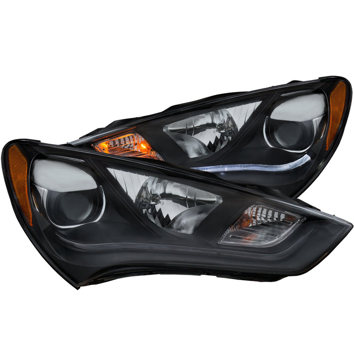 Anzo USA 121511 Projector Headlight Set; Clear Lens; Black Housing; Pair; w/Plank Style Design; - Truck Part Superstore
