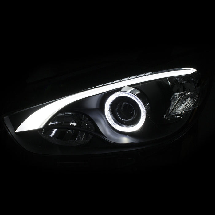Anzo USA 121520 Projector Headlight Set w/Halo; Black w/Amber; - Truck Part Superstore