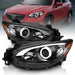 Anzo USA 121520 Projector Headlight Set w/Halo; Black w/Amber; - Truck Part Superstore