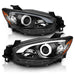 Anzo USA 121520 Projector Headlight Set w/Halo; Black w/Amber; - Truck Part Superstore