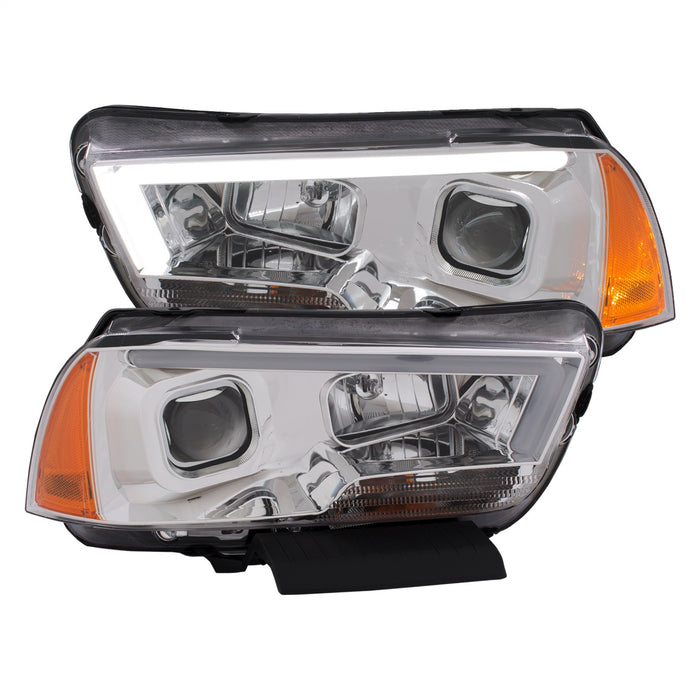 Anzo USA 121525 Projector Headlight Set; Clear Lens; Chrome Housing; Pair; w/Plank Style Design; - Truck Part Superstore