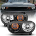 Anzo USA 121526 Crystal Headlight Set; Clear Lens; Black Housing; White/Amber; - Truck Part Superstore