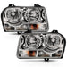 Anzo USA 121529 Crystal Headlight Set; Clear Lens; Chrome w/Amber Housing; Pair; - Truck Part Superstore