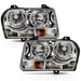 Anzo USA 121529 Crystal Headlight Set; Clear Lens; Chrome w/Amber Housing; Pair; - Truck Part Superstore