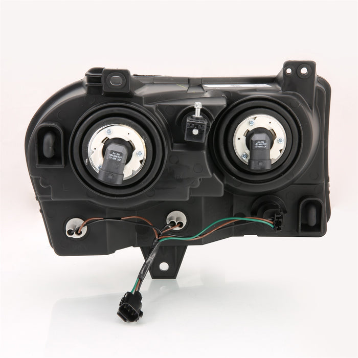 Anzo USA 121529 Crystal Headlight Set; Clear Lens; Chrome w/Amber Housing; Pair; - Truck Part Superstore