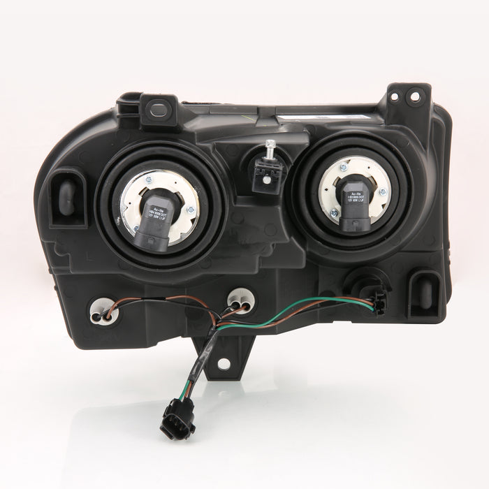 Anzo USA 121529 Crystal Headlight Set; Clear Lens; Chrome w/Amber Housing; Pair; - Truck Part Superstore