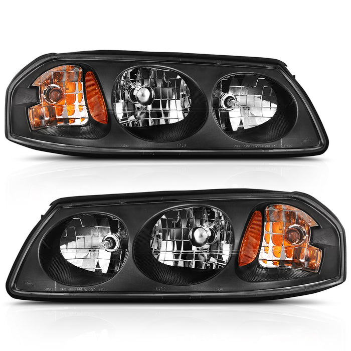 Anzo USA 121530 Crystal Headlight Set; Clear Lens; Black w/Amber Housing; Pair; - Truck Part Superstore