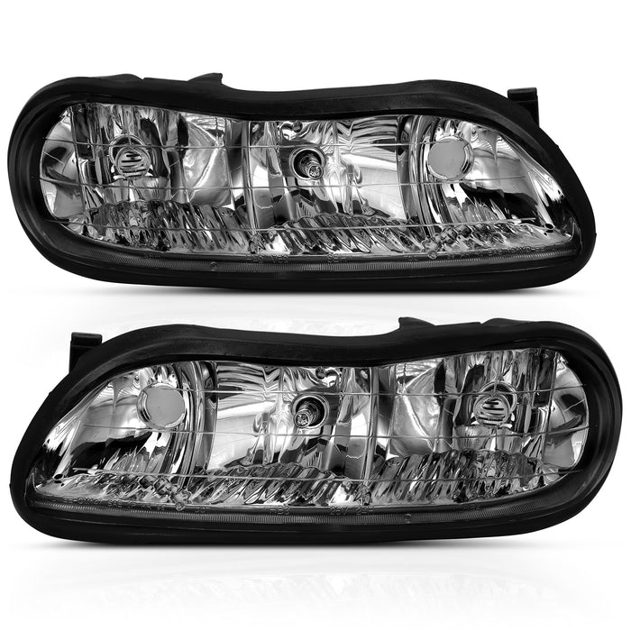 Anzo USA 121533 Crystal Headlight Set; Clear Lens; Chrome w/Amber Housing; Pair; - Truck Part Superstore