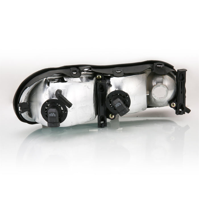 Anzo USA 121533 Crystal Headlight Set; Clear Lens; Chrome w/Amber Housing; Pair; - Truck Part Superstore