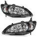 Anzo USA 121535 Crystal Headlight Set; Clear Lens; Black w/Amber Housing; Pair; OE Replacement; - Truck Part Superstore