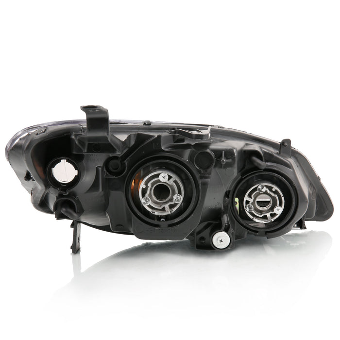 Anzo USA 121535 Crystal Headlight Set; Clear Lens; Black w/Amber Housing; Pair; OE Replacement; - Truck Part Superstore