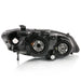 Anzo USA 121535 Crystal Headlight Set; Clear Lens; Black w/Amber Housing; Pair; OE Replacement; - Truck Part Superstore