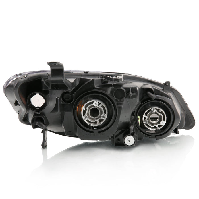 Anzo USA 121535 Crystal Headlight Set; Clear Lens; Black w/Amber Housing; Pair; OE Replacement; - Truck Part Superstore