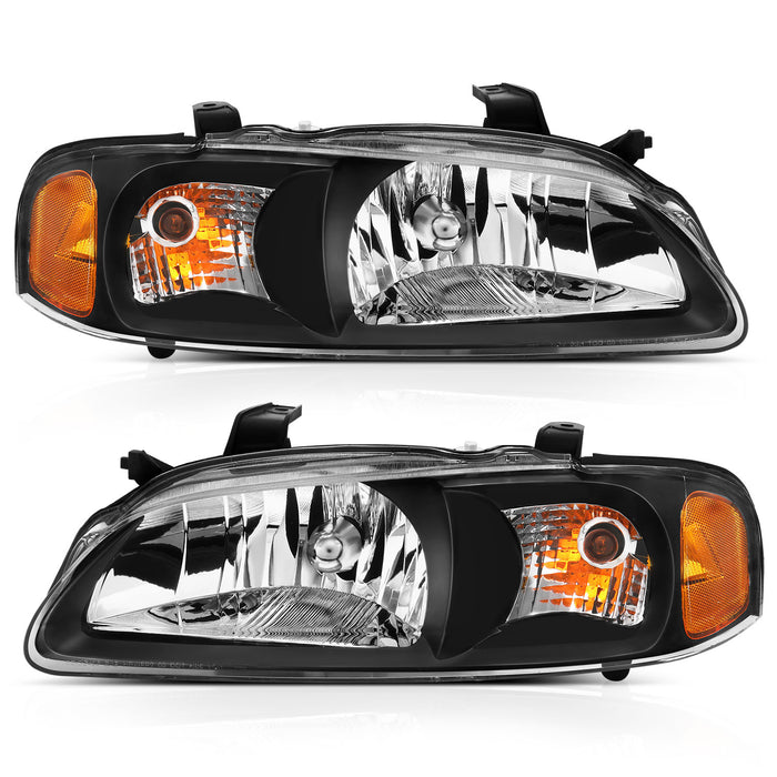 Anzo USA 121536 Crystal Headlight Set; Clear Lens; Black Housing; Amber Reflector; Pair; - Truck Part Superstore
