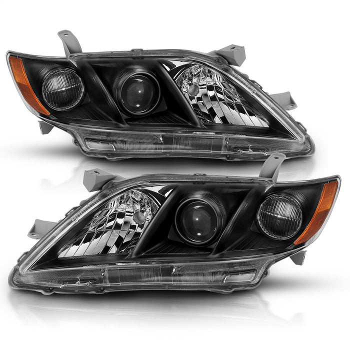 Anzo USA 121539 Projector Headlight Set; Black w/Amber; Pair; - Truck Part Superstore