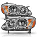 Anzo USA 121540 Crystal Headlight Set; Clear Lens; Chrome w/Amber Housing; Pair; - Truck Part Superstore
