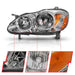 Anzo USA 121540 Crystal Headlight Set; Clear Lens; Chrome w/Amber Housing; Pair; - Truck Part Superstore