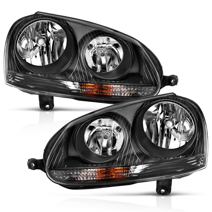 Anzo USA 121542 Crystal Headlight Set; Clear Lens; Black Housing; Halogen; Pair; - Truck Part Superstore