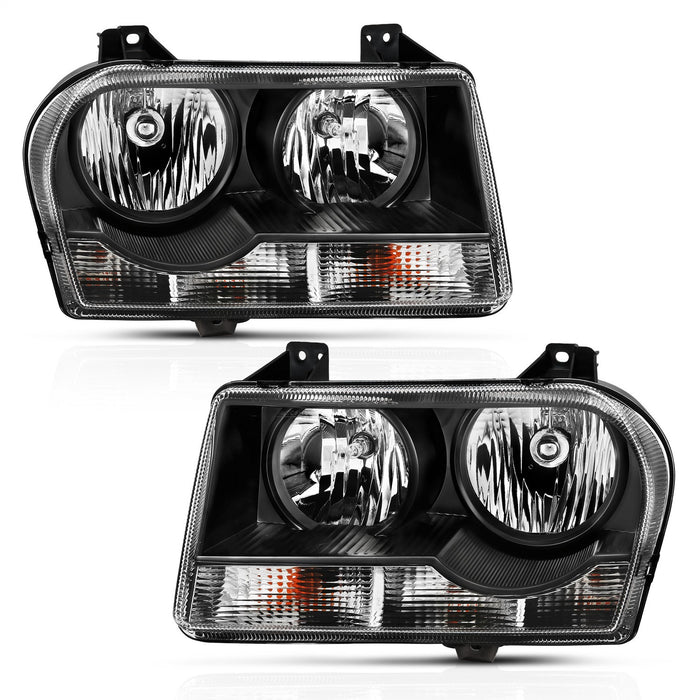 Anzo USA 121544 Crystal Headlight Set; Clear Lens; Black Housing; Pair; - Truck Part Superstore