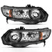 Anzo USA 121546 Crystal Headlight Set; Clear Lens; Black w/Amber Housing; Pair; OE Replacement; - Truck Part Superstore