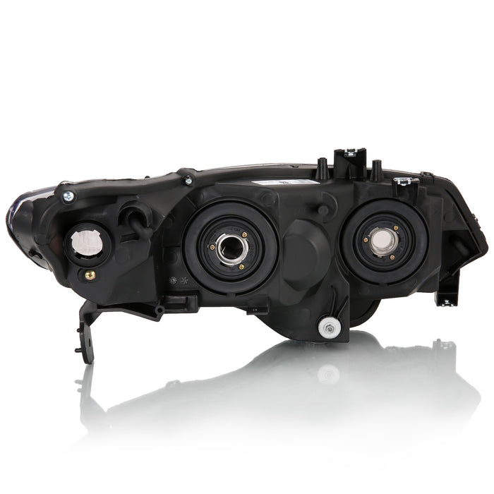 Anzo USA 121546 Crystal Headlight Set; Clear Lens; Black w/Amber Housing; Pair; OE Replacement; - Truck Part Superstore