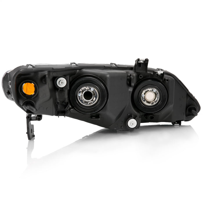Anzo USA 121547 Crystal Headlight Set; Clear Lens; Black w/Amber Housing; Pair; OE Replacement; - Truck Part Superstore