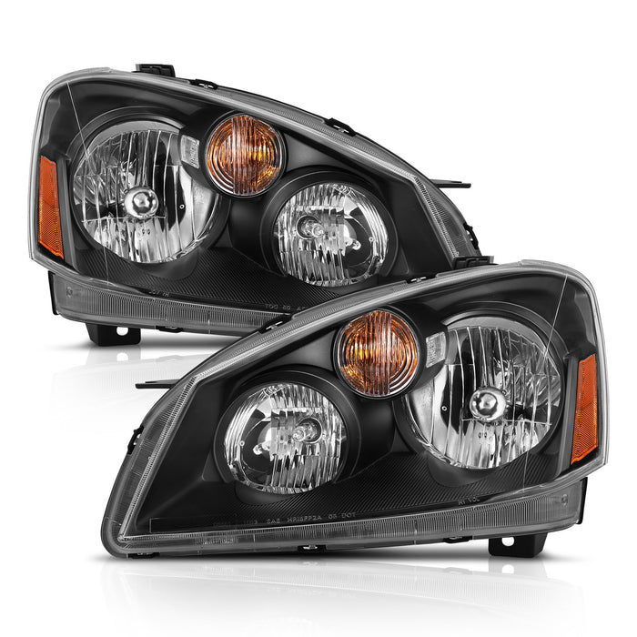 Anzo USA 121552 Crystal Headlight Set; Clear Lens; Black w/Amber Housing; Pair; - Truck Part Superstore